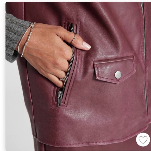 Oversized women’s Wild Fable faux leather vest size XS in burgundy W1 - Picture 8 of 8